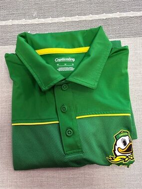 Men's Green Captivating Oregon Ducks Polo with Yellow Trim